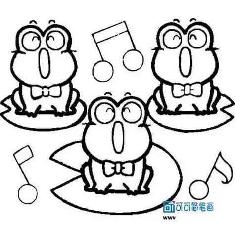 唱歌的青蛙简笔画