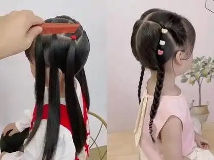 长发女儿这样扎太漂亮了,赶紧学起来吧#发型教程 #生女儿就是用来打扮