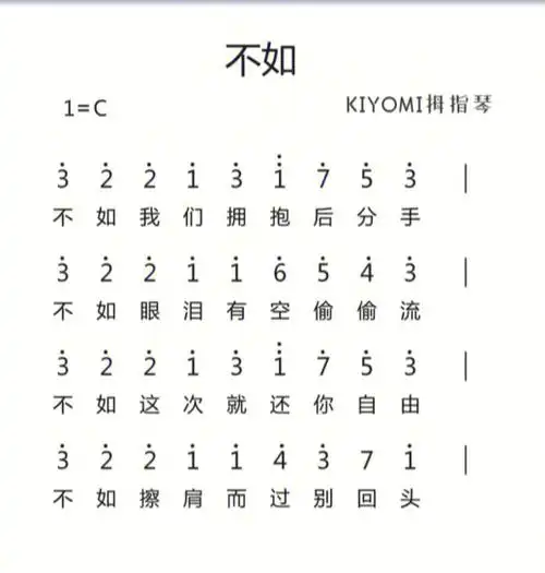 拇指琴琴谱不如骁你的眼睛像星星