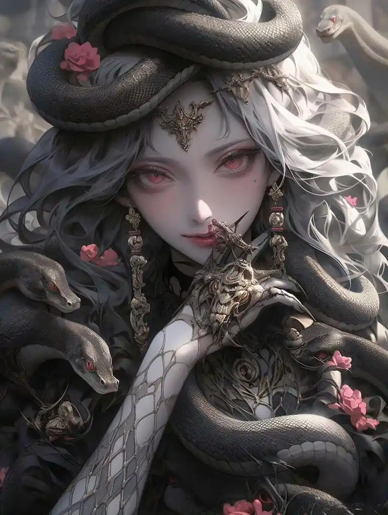 ai绘画# 精美蛇女,犹如美杜莎一般