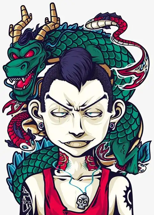 rock街舞潮流摇滚嘻哈涂鸦艺术字插画