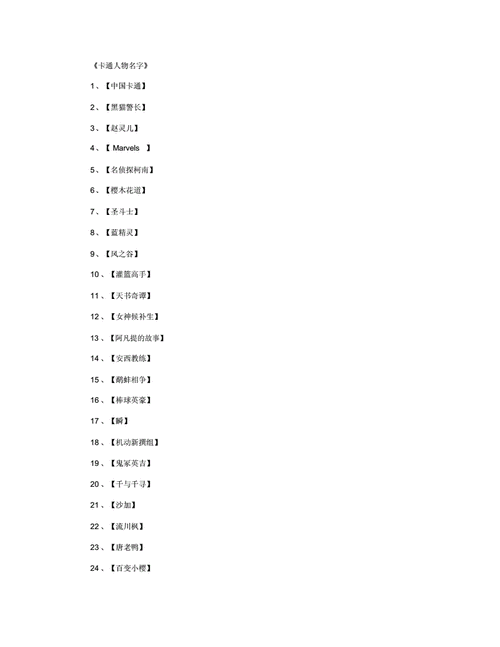 网站首页 海量文档 文学/历史/军事/艺术 卡通动漫卡通人物名字_网名