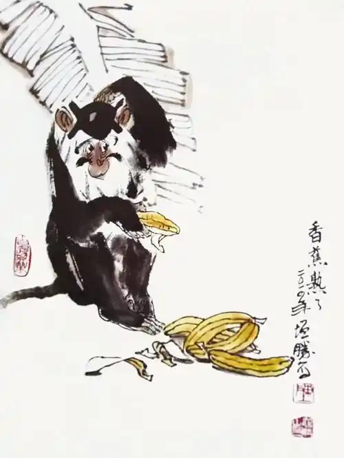 国画教程猴子的写意画法