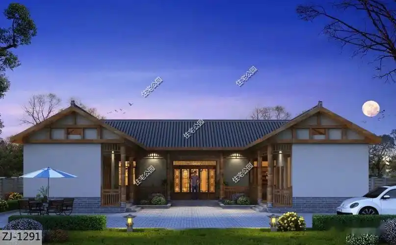 20m*12m01跟四合院相比,三合院保留了对居室布局的讲究,实用性好,现代