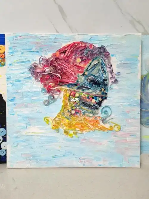 衍纸丙烯石英砂综合材料画简单的作业