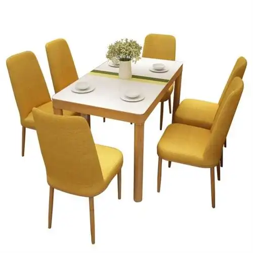 北欧餐桌椅组合现代简约经济型长方形4人小户型家用餐桌一桌六椅