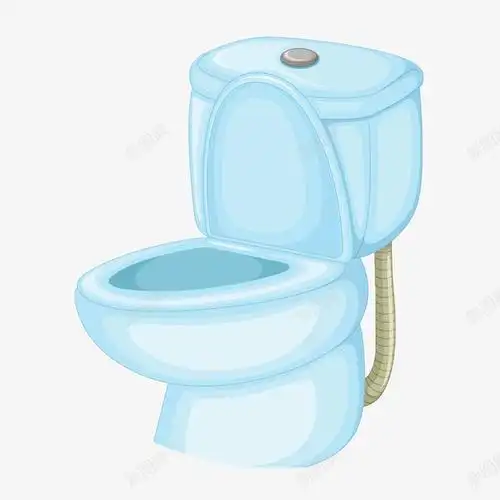 抽水 方便大方 智能马桶 水蓝色 水蓝色亮光光泽管道抽水马桶手绘卡通