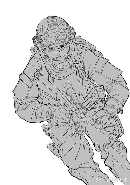 军旅人物插画——特种兵