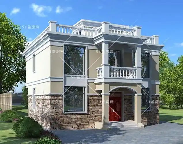 简简单单的二层平顶小楼房占地100平米不奢不豪但住着舒服