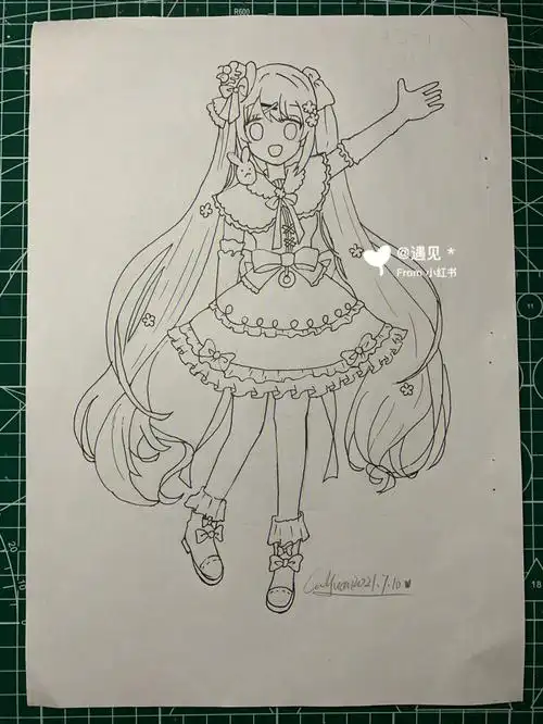 普通版动漫线稿手绘集合来啦可爱女孩子全身