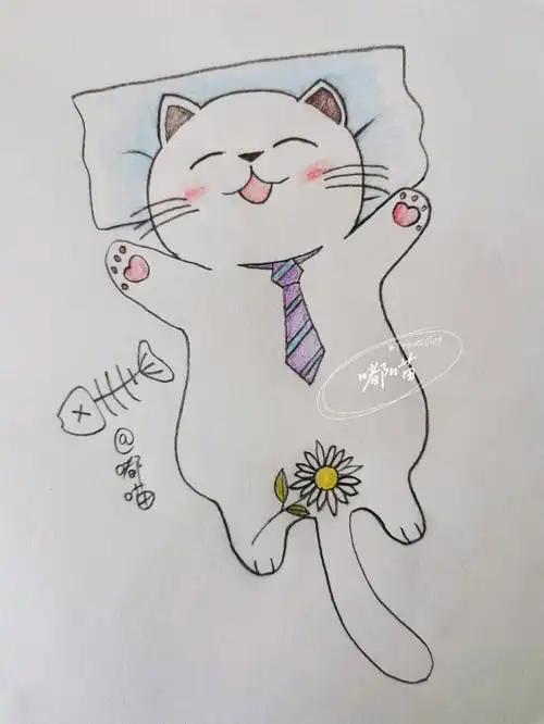 可爱的猫咪简笔画