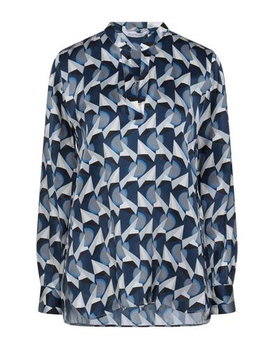 guglielminotti女款深蓝色v领衬衫|blouse