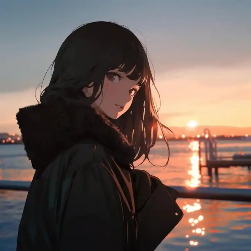 动漫女生头像|晚风吹人醒 万事藏于心