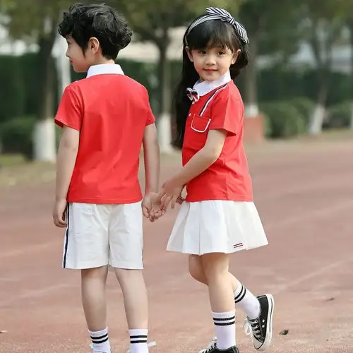 男女儿童英伦短袖套装幼儿园园服夏季中小学校服定做班服2017