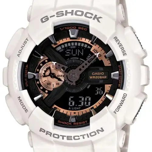 卡西欧casio手表gshock系列玫瑰金运动防水男表ga110rg7a