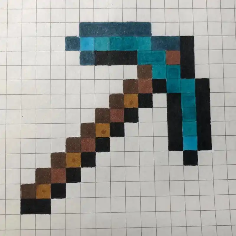 创作灵感 #我的世界 #原创 我的世界钻石镐怎么画#min - 抖音