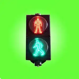 人行横道信号灯:(1)绿灯亮.准许行人通过人行横道,(2)红灯亮.