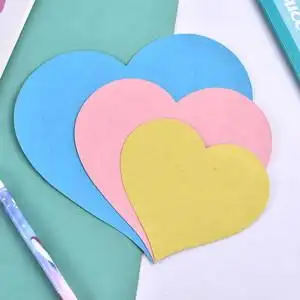 彩色硬卡纸爱心形儿童diy手工折纸贺卡留言许愿礼物装饰创意材料