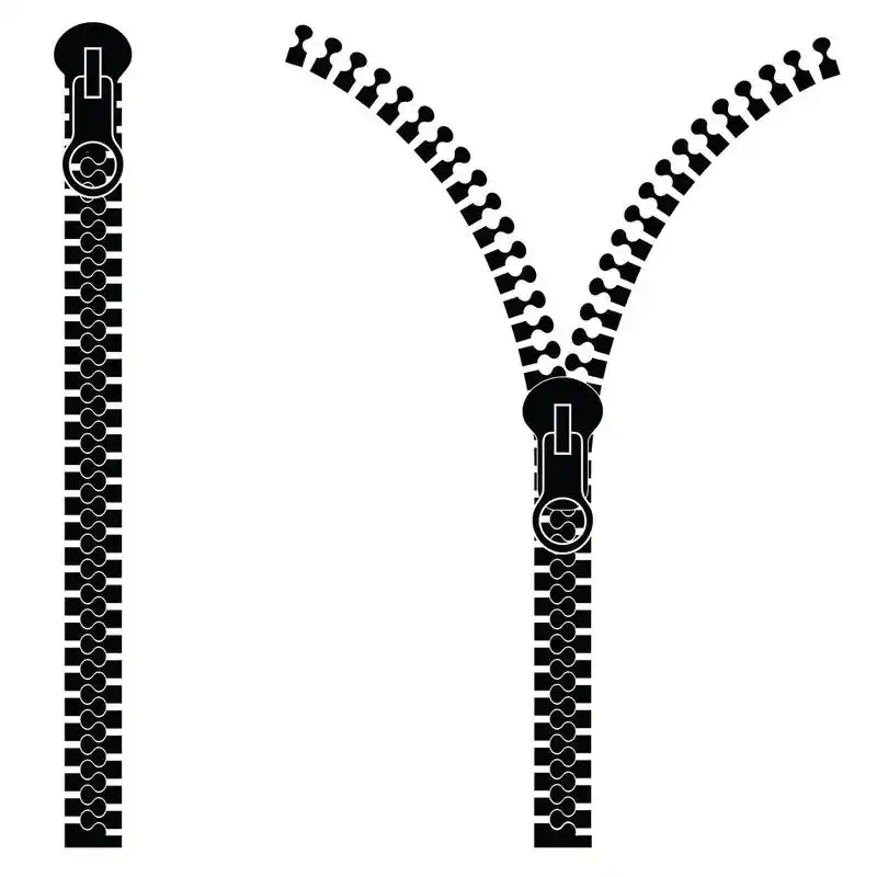 孤立的白色背景上的拉链矢量