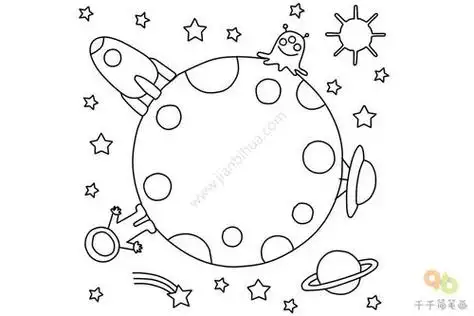 太空简笔画太空简笔画图片大全
