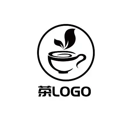 黑色几何创意卡通风觅知网茶叶logo