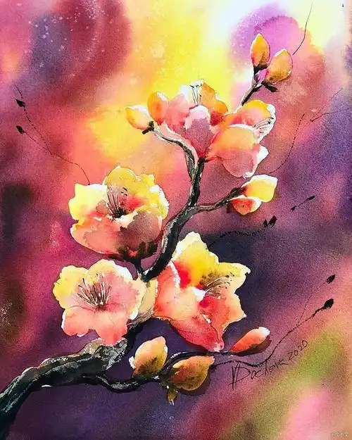 法国青年水彩画家韦内塔多切娃