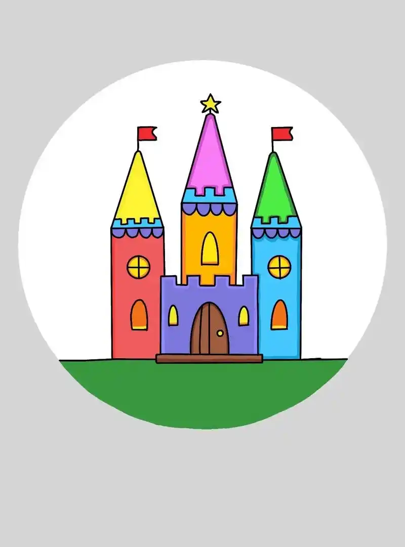 简单又可爱一学就会的城堡儿童画教程,适合儿童和幼儿的简笔画教程,跟