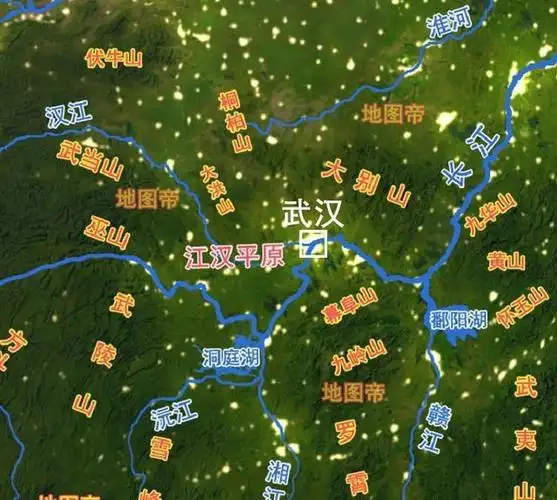 图-武汉位置及周边地形图顾祖禹在《读史方與纪要》中说:"湖广之形胜