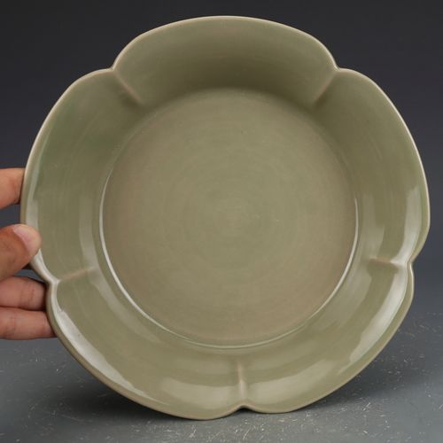 五代越窑秘色瓷花口碗古董古玩收藏老物件瓷器老货