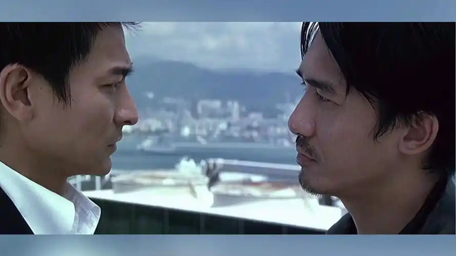 电影片段剪辑《无间道》天台经典片段