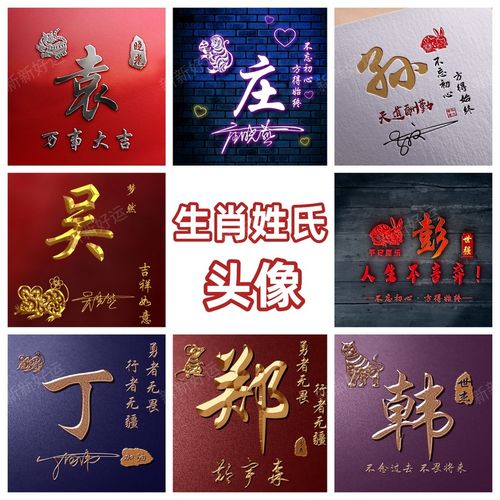 微信姓氏生肖头像定制艺术签名名字制作专属抖音快手同款图片插画