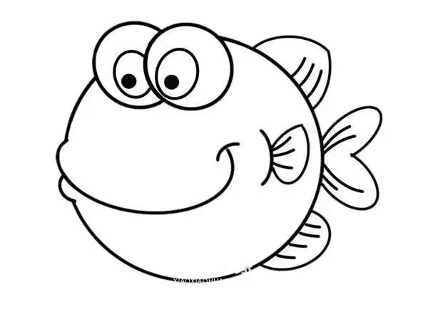 卡通胖头鱼简笔画画法步骤步骤教程