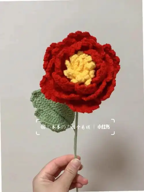 图②图解,原创来自玩个毛线花#钩针图解  #牡丹花  #钩针教程  #编织