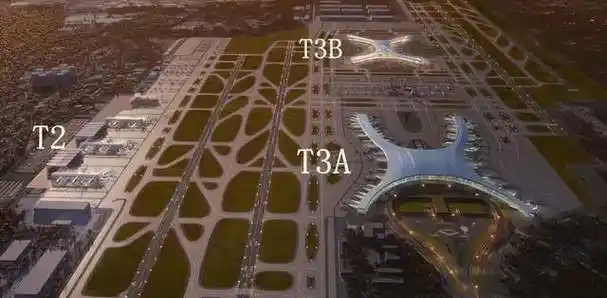 江北机场t3b航站楼,设计理念源于鲲鹏展翅,捷运"小火车"亮相_重庆市