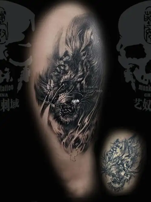老虎纹身.纹身修改.