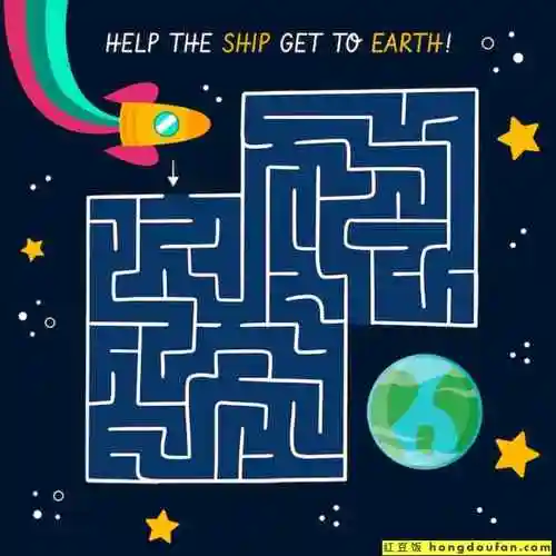 10张可以免费下载的彩色迷宫幼儿图纸-红豆饭小学生简笔画大全