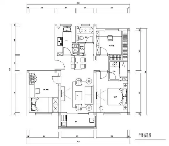 下载-[江苏]常熟李闸小区三室一厅一厨一卫室内施工图设计(附实景图)