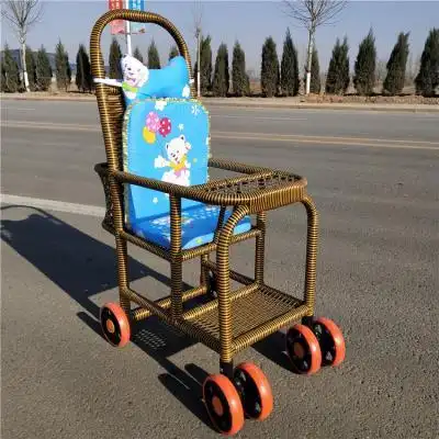 宝宝竹藤小孩推车轻便婴儿车m仿藤竹编藤编儿童藤椅小推车儿童餐