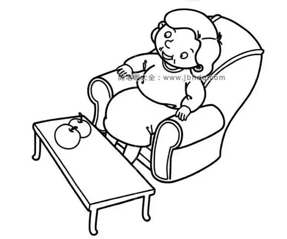 休息的卡通人物简笔画怎样画简笔画坐在沙发上拨号坐沙发的人简笔画人