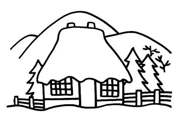 儿童简笔画冬日大雪后景色的简单画法,简笔画简单又好学,冬天下雪