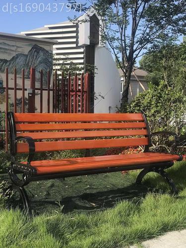 (今日10折)塑木公园椅户外长椅靠背休闲广场庭院椅子