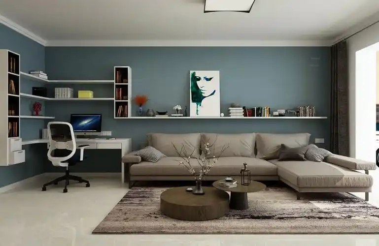 两居室现代简约客厅沙发背景墙