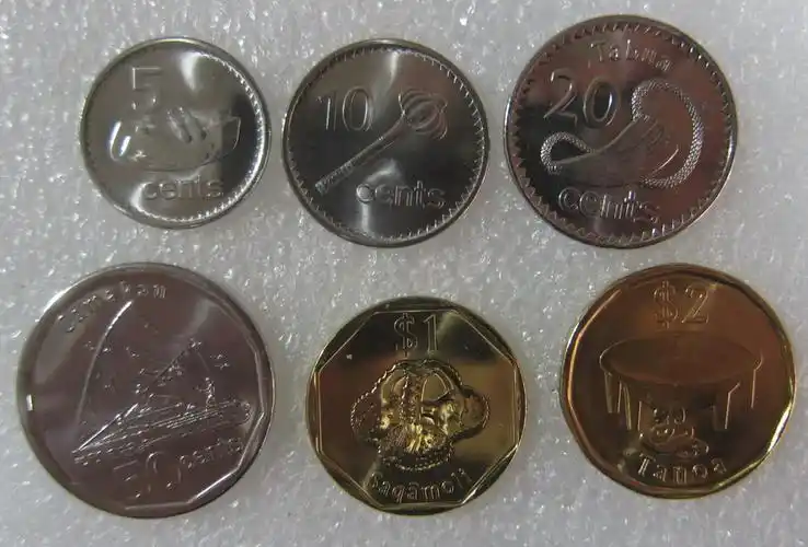 斐济6枚全套外国钱币(大图展示)