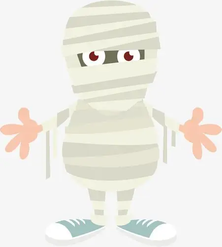 矢量手绘绷带木乃伊