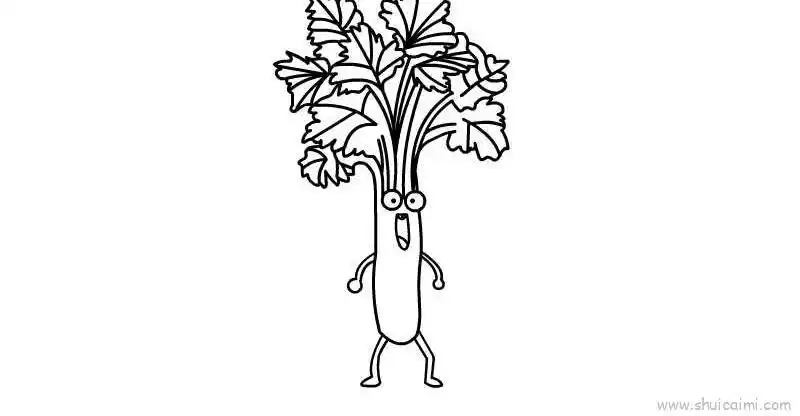 芹菜儿童画怎么画 芹菜简笔画图片