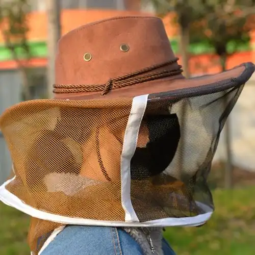 尼龙防蜂帽牛仔蜂帽防护蜜蜂加厚透气舒适养蜂防蜜蜂帽子养蜂蜂具