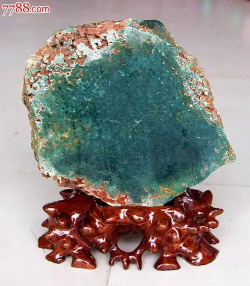 矿物晶体奇石宝玉石绿碧玉精品纯天然南非绿玉髓原石摆件送礼收藏_其