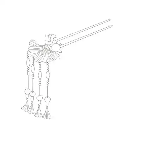 古风头饰临摹软件procreat ipad19号笔刷#张小白古风插画