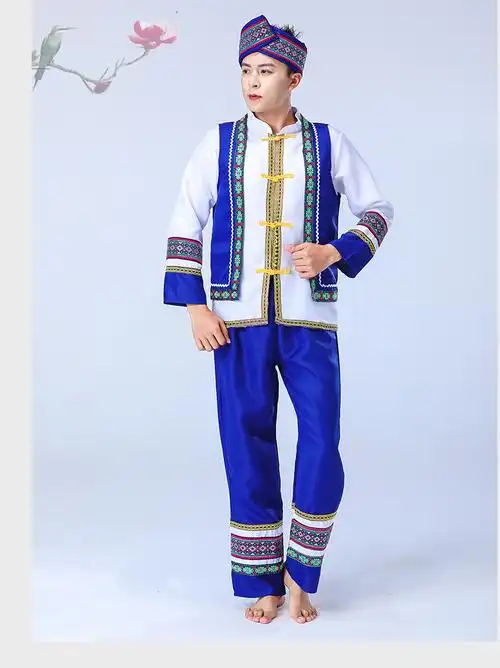 彝族衣服彝男舞蹈演出服少数民族服装男土家族瑶族侗族苗族衣服男