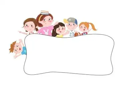 小贴士边框小人开学季卡通儿童人物边框素材